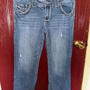 Hydraulic Women's Blue Distressed Ankle Jeans